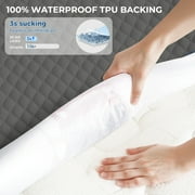 Kayfia Waterproof Mattress Protector, Full Size Soft Breathable 3D Air Fabric Mattress Cover, Noiseless Mattress Pad with Deep Pocket 6“-21” Machine Washable, Gray