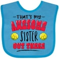 thumbnail image 3 of Inktastic That's My Awesome Sister out There with Softballs Boys or Girls Baby Bib, 3 of 4