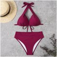 thumbnail image 2 of Mujeres Con Almohadillas en El Pecho Sin Soporte de Acero Con Cuello en V Cuello Halter Seaside Beach Swim Bikinis Set Split Traje de Baño Odeerbi ODB117493, 2 of 4