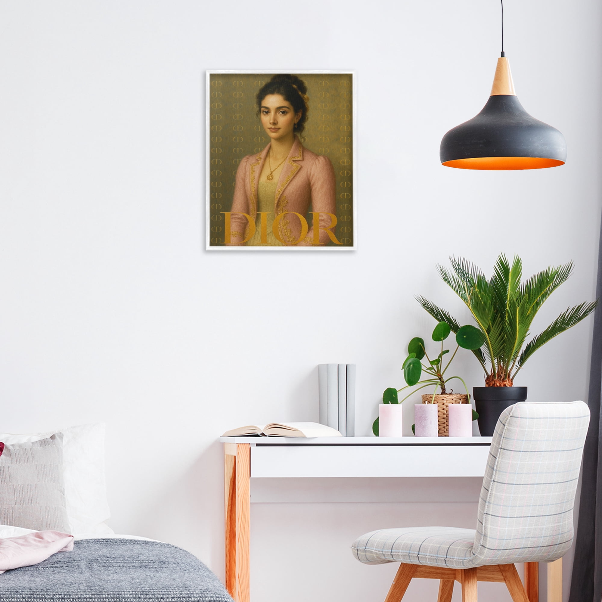 Stupell Industries Iconic Gentlewoman Fashion White Framed Giclee Art, design by Grotto Studios