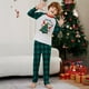 thumbnail image 4 of Ropa navideña para el hogar, pijamas con estampado de letras del árbol de Navidad de Papá Noel, Europa y Estados Unidos, invierno cálido, 4 of 5