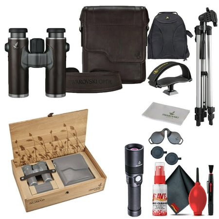 Swarovski 8x30 CL B Companion NOMAD Binocular + 6FT Tripod + Padded Backpack + Binocular Tripod Adapter + Flashlight + Cleaning Kit