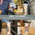 thumbnail image 7 of 30oz Pioneer Colorful Floral Stainless Steel Flip Straw Tumbler with Lid and Straw Spill Proof Travel Cup Double Wall Vacuum Insulated Coffee Mug with Top Handled White, 7 of 7