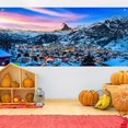 thumbnail image 2 of 13X6 ft Winter Mountain Village Matterhorn Photoshoot Garage Door Background Natural Scenery Austria Hallstatt Alps Mountain Backdrop for Decorations Party Indoor Outdoor Decor Banner Cover, 2 of 5