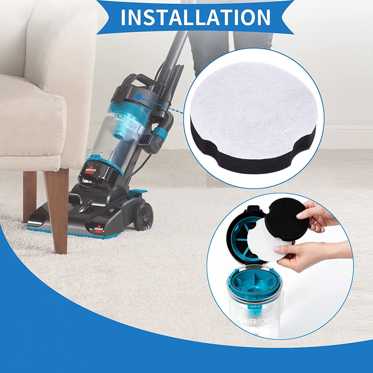 Filtre de Remplacement pour Aspirateur Vertical Compact Léger