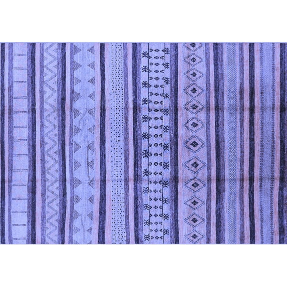 Ahgly Company Indoor Rectangle Solid Blue Modern Area Rugs, 3' x 5'