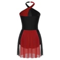 thumbnail image 4 of iiniim Women's Figure Ice Skating Dress Shiny Rhinestones Halter Lyrical Ballet Dancewear Red XXL, 4 of 7