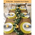thumbnail image 4 of 15 Inch Round Placemats Set of 4, Ombre Yellow Waves Non Slip Heat Insulation PP Table Mats, Abstract Art Gradient Modern Washable Place Mats for Kitchen Dining Party Table Decor, 4 of 7