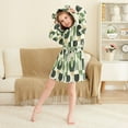 thumbnail image 3 of FORMRS Niños Bathrobe Unisex Hooded Robe Soft Plush Pajamas Sleepwear, Size 2-3T, Green Circle, 3 of 7