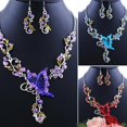 thumbnail image 4 of Necklace Earrings Set Butterfly Fashion Wedding Necklace Rhinestone Earrings, 4 of 10
