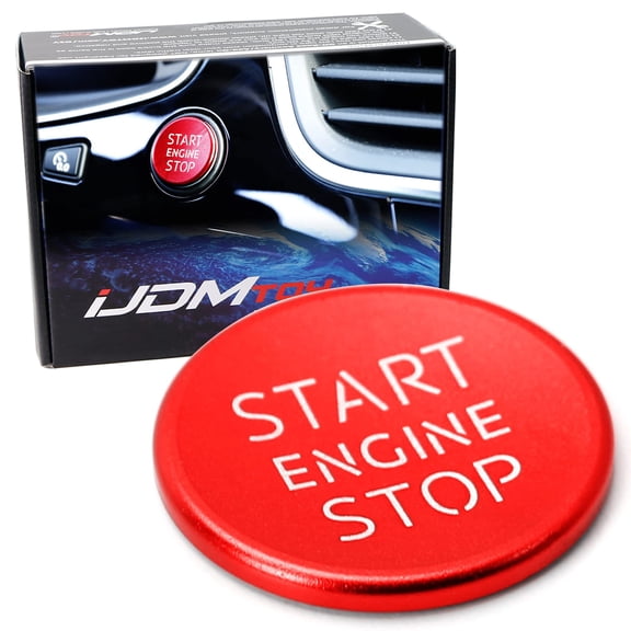 S-Line RS Style Red Aluminum Keyless Engine Push Start Button Cover Trim For Audi A4 A5 A7 A8 Q3 Q5 Q7, etc