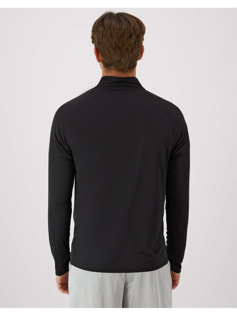 Hanes Cool DRI Men's Quarter Zip Pullover Black S - Walmart.com