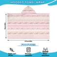 thumbnail image 2 of Pink Floral and Lace Pattern Hooded Bath Towel，50"x30" for Ages 3 To 12 Kids, Quick Dry Lightweight Soft Microfiber Hood Beach Towel Cover Up for Kids, 2 of 7