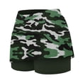 thumbnail image 6 of FAOWME Women's Skirts High Waist Camouflage Print Comfortable Breathable Fitness Yoga Skirt Built In Shorts For Sports Activities,Green,Xxxxxl, 6 of 7