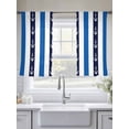 thumbnail image 5 of Sea Anchor Black Blue Stripes Sheer Curtains 45 Inch Long 2 Panels, Black White Stripe Decor Light Filtering Rod Pocket Curtains, Sheer Voile Drapes for Living Room Bedroom, 52"x45", 5 of 8