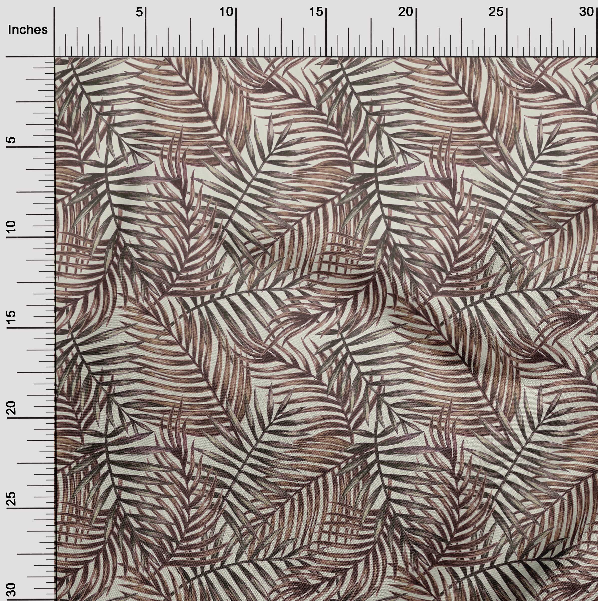 oneOone Cotton Flex Beige Fabric Leaves Quilting Supplies Print Sewing Fabric By The Yard 40 Inch Wide