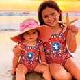 thumbnail image 5 of Swimsuit for Kids Girls Size 10-12 One Piece Swimsuit Summer 1776 American Flag Stars Striped Swimsuits Swimming Flutter Sleeve Beach Vacation Happy Festival Girls Bathing Suit Vermilion 7-8 Years, 5 of 7