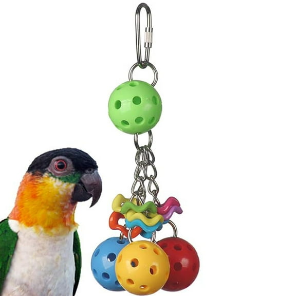 Super Bird Creations SB1093 Jingleberries Bird Toy - Colorful Plastic Toy Balls with Bells for Small/Medium Birds - Parrotlets Parakeets Cockatiels - Encourage Beak Health & Dexterity - 6"x 2.5"x 2.5"