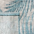 thumbnail image 6 of SAFAVIEH Courtyard Nick Floral Indoor/Outdoor Runner, 2'3" x 8', Grey/Aqua, 6 of 11