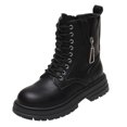 thumbnail image 3 of Botines de mujer Botines de tobillo Cuero de PU Cremallera lateral Resistente al agua negro Yuyangstore Botines, 3 of 8
