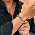 thumbnail image 5 of JeenMata Men's Iced Out Prong Flat Curb Chain Bracelet - Chunky Jewelry, 5 of 6