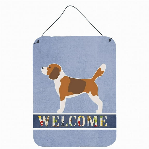 Caroline's Treasures BB5514DS1216 Beagle Welcome Wall or Door Hanging Prints, 12x16, multicolor