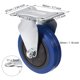 thumbnail image 2 of 2 unids fijados ruedas de ruedas de caucho de caucho de 4 pulgadas placa superior de la placa azul 176lb capacidad, 2 of 3