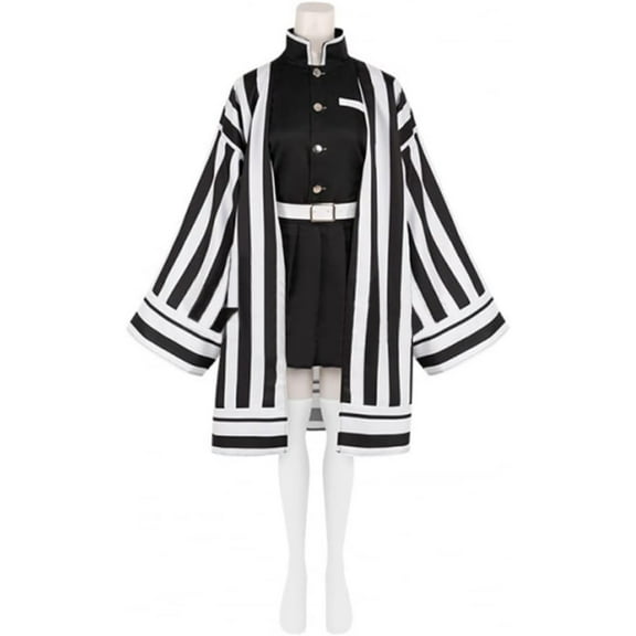 Black and White Striped Set Iguro Costume Anime Women Halloween Uniform Outfit