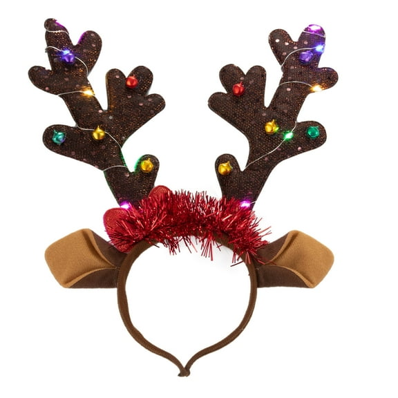 JZROCKER Shining LED Headband Christmas Party Reindeer Antler Headband Hair Band