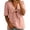 Pink, variant on Women's Front Bow Tie Knot Tops Dressy Casual Deep V Neck Short Sleeve Solid Color Tshirts Loose Fit Peplum Gathered Boho Blouse L