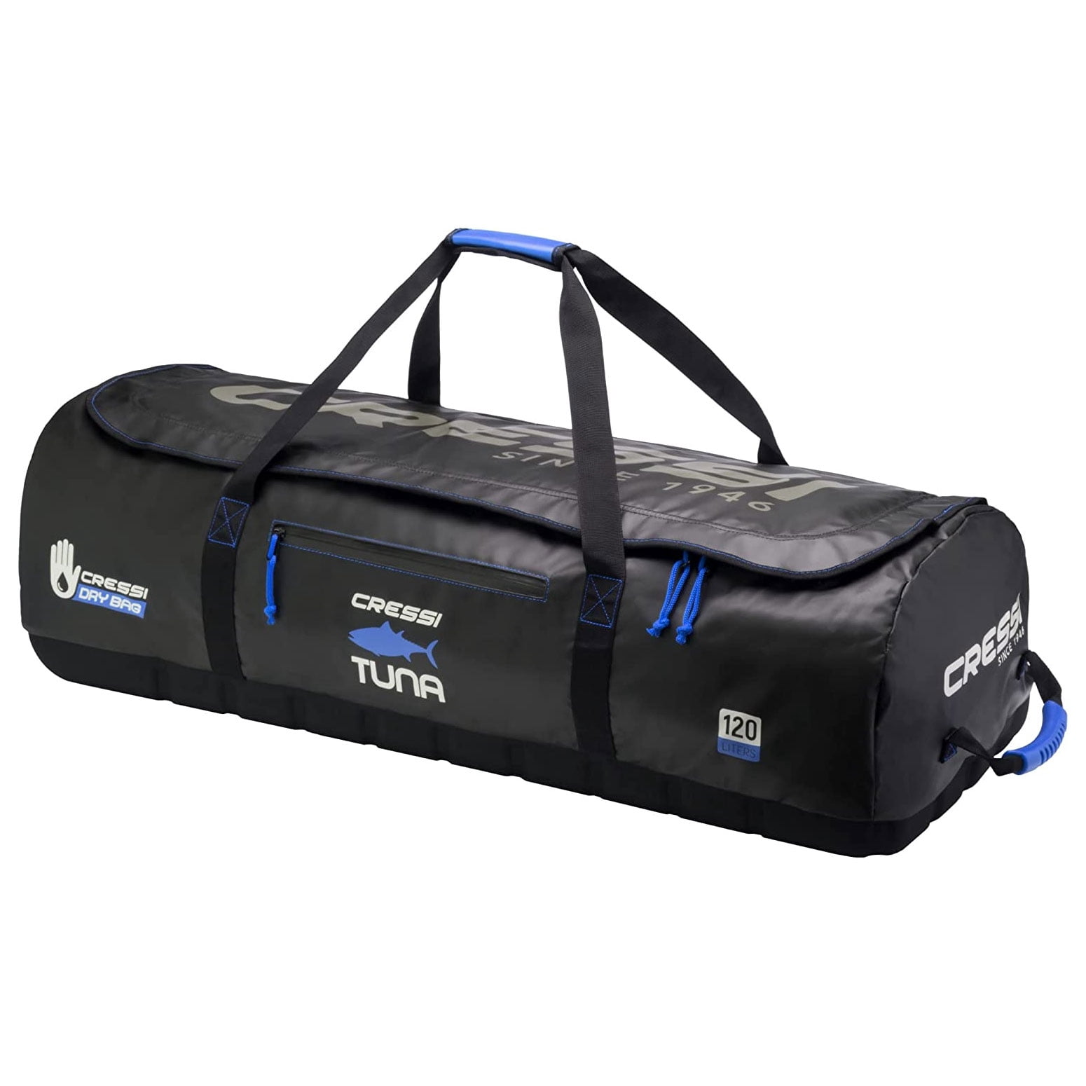 Cressi Tuna Dry Roller Gear Bag - Black/Blue