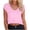 Pink, variant on Oversized T Shirts for Women Short Sleeve Crop Tops V Neck Baggy Cropped Tees Loose Solid Color Casual Tee Summer Outfit Trendy Clothes