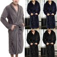 thumbnail image 2 of Fashion Mens Cotton Terry Cloth Bathrobe Shawl Collar Velour Spa Robe, 2 of 5