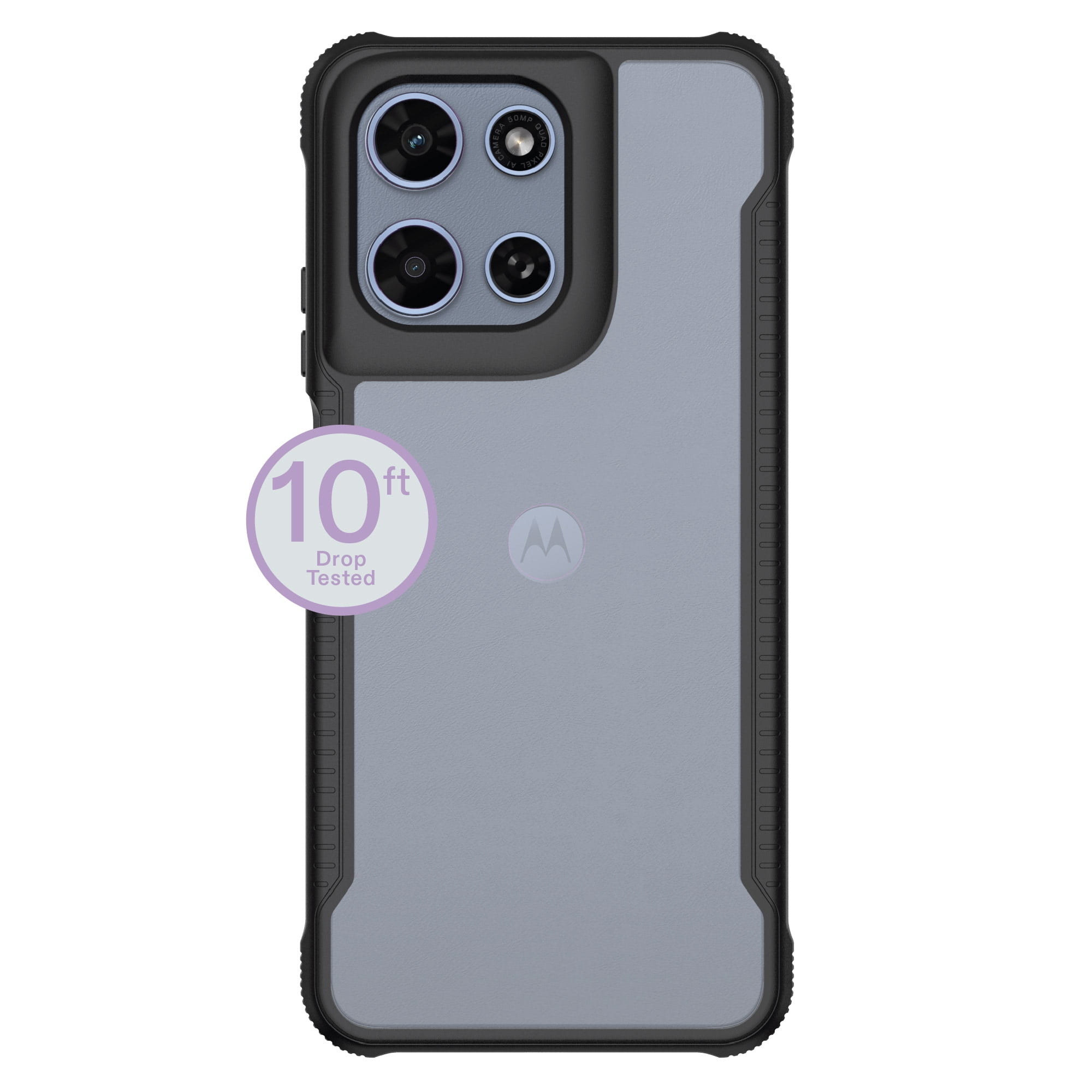 onn Dual-Layer Phone Case for Motorola moto g (2026) - Clear/Black