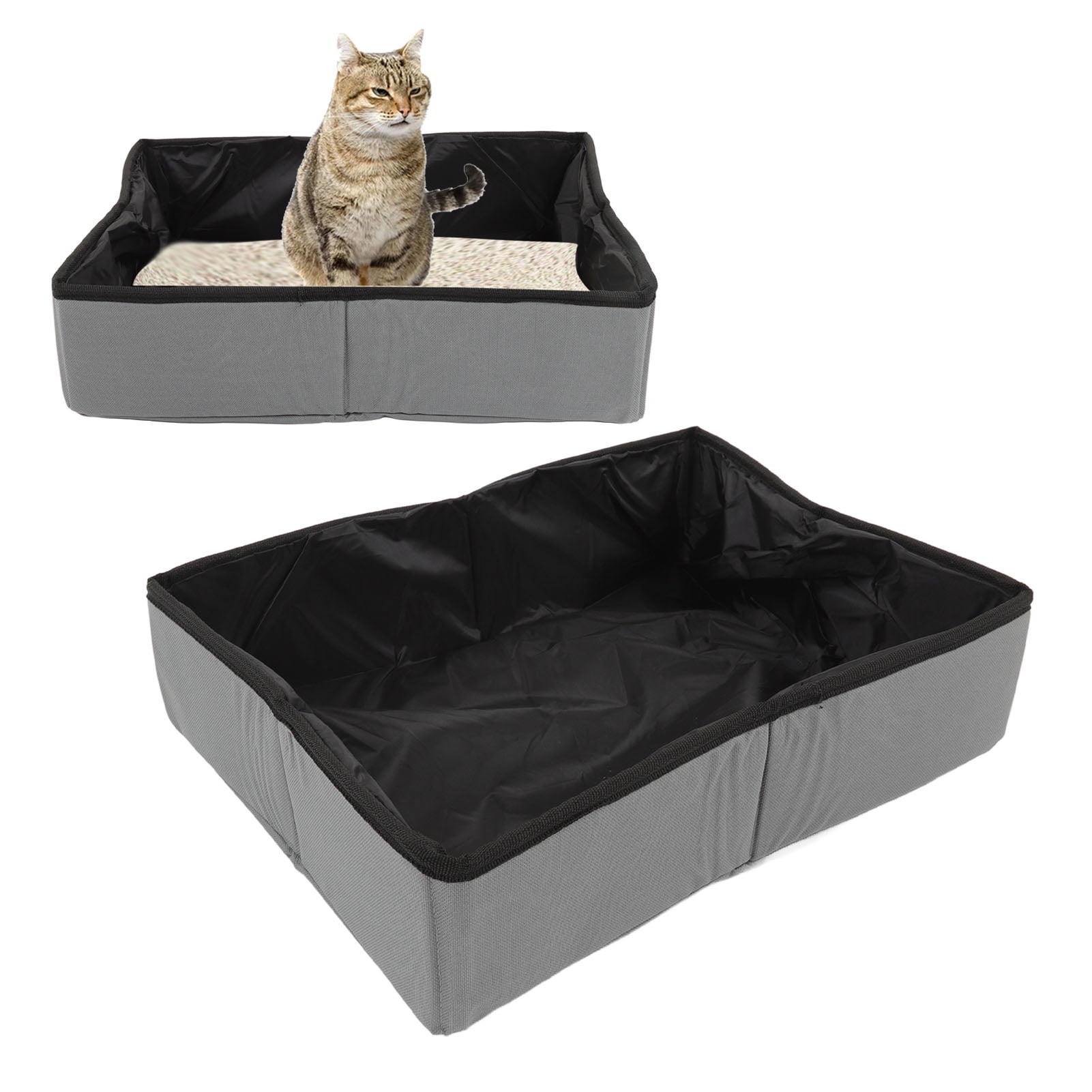 Portable Litter Box Collapsible Cat Litter Box Travel Litter Box