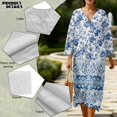 thumbnail image 5 of DISNIMO Floral Printed Womens 3/4 Sleeve Maxi Dresses Loose V Neck Dress Casual Midi Dress Beach Vacation Shift Dresses Fashion Spring Outfits, L, 5 of 6