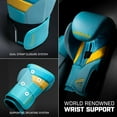thumbnail image 6 of Hayabusa T3 Boxing Gloves for Men and Women Wrist and Knuckle Protection, Dual-X Hook and Loop Closure, Splinted Wrist Support, 5 Layer Foam Knuckle Padding - Blue/Yellow, 18oz, 6 of 6