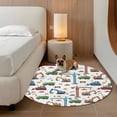 thumbnail image 2 of Cartoon Construction Vehicle Round Area Rug 3Ft Washable Small Circle Rugs for Kitchen Entryway, Modern Excavator Crane Non-Slip Carpet Floor Mats Indoor Outdoor Carpet Runner Aesthetic Home Decor, 2 of 8