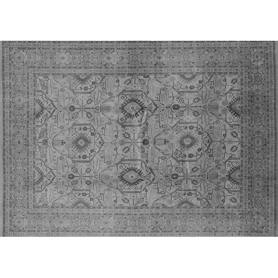 Ahgly Company Indoor Rectangle Oriental Gray Industrial Area Rugs, 7' x 10'