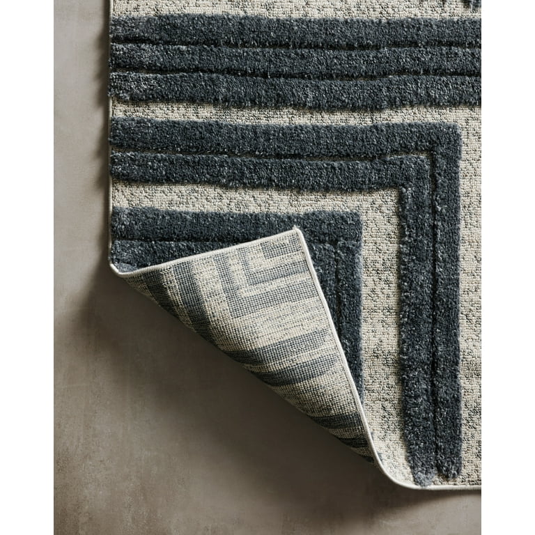 Loloi II Hagen Blue/White Geometric Area Rug 2-7 x 7-8
