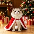 thumbnail image 7 of Tdxkok Red Christmas Pet Cape with Hood and Two Furry Balls Costume for Cats and Dogs Holiday Party Dress Up, 7 of 7