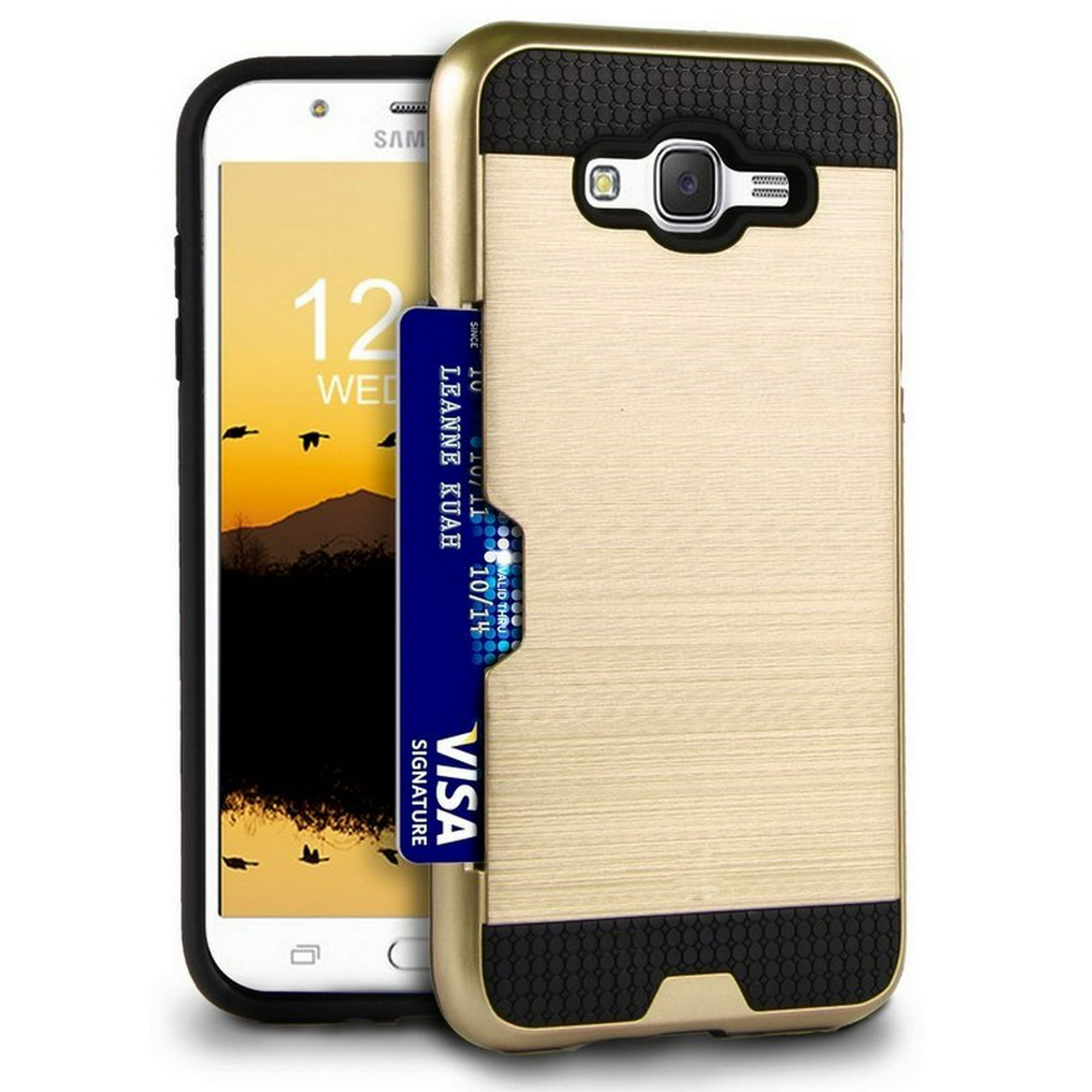 Distinción etiqueta Calor Case for Galaxy J7 2015, Champagne Gold Credit Card Wallet Slot Hybrid Hard  Cover for Samsung Galaxy J7 (2015 model) SM-J700 | Walmart Canada