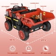 thumbnail image 3 of TOKTOO 12V Powered Ride on Dump Truck w/ Electric Dump Bed, 19-inch Wide Seat Ride on Car for Kids-Red, 3 of 9