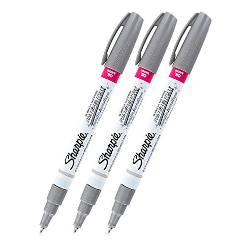 Sharpie OilBased Paint Marker, Extra Fine Point, Silver Ink, Pack of 3
