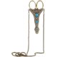 thumbnail image 5 of Tijeras europeas de 4 pulgadas, 1 pieza, tijeras de costura pequeñas, cadenas, estilo bordado turquesa, acero inoxidable, hojas para collares., 5 of 5
