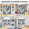 thumbnail image 6 of Gold White Feather Kitchen Curtains 72 Inch Length, Modern Spring Blue Leaf Oil Painting Grommet Top Bedroom Living Room Curtains, Light Filtering Cafe Curtain Drapes 2 Panels Set 104''x72'', 6 of 9