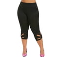 thumbnail image 4 of Keeccty Women Plus Size Elastic Slim Leg Athletics Fit Capri Pants Casual Leggings, 4 of 4