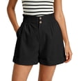 thumbnail image 6 of Utoimkio High Waist Button Shorts for Women Casual Paper Bag Waist Summer Shorts with Pockets, 6 of 7