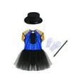 thumbnail image 4 of Aislor 4Pcs Girls Magician Drummer Costume Kids Carnival Party Tutu Dress Leotard Performance Suits Royal Blue 16, 4 of 7