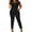 Black, variant on Guieoi Women Pants Women's Pants Women's Plus Size Mesh Sexy Stitching Fashion Short-Sleeved Round Neck Jumpsuit